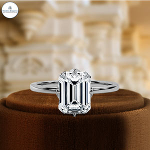 Anillo de Compromiso con Diamante Cultivado en Laboratorio, Corte Esmeralda de 1 Quilate, Oro Amarillo de 14K, Certificado IGI, Anillo de Aniversario - Product Image 2