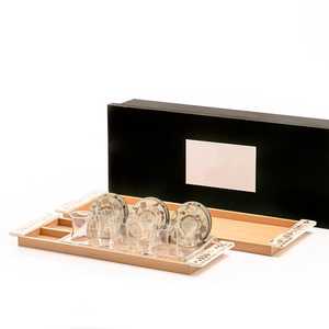 Bandeja de servicio rectangular de madera MDF de tamaño personalizado, bandeja de desayuno con mango de resina de nácar, modelo de exhibición de plato - Product Image 4