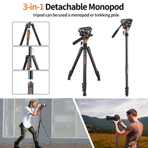 COMAN FF06S Q6 tête fluide trépied vidéo 8kg charge monopode détachable pour <span class=keywords><strong>Manfrotto</strong></span> DJI RS2 RS3 RS4 trépied à plaque de dégagement rapide - Product Image 3