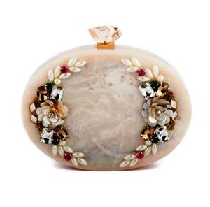 Embrague magnético de resina epoxi hecho a mano con logotipo y patrón de piedra impermeable de diamantes - Product Image 3