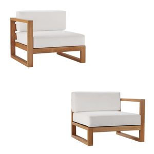 Canapés d'extérieur trois places en teck Wijaya avec coussin de couleur personnalisé pour hôtel resort villa jardin fait Aqmafurniture - Product Image 2