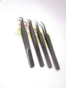 Pinzas para pestañas de plasma negro Dorlon, pinzas para pestañas con volumen puntiagudo curvo con logotipo personalizado, textura de Punta Lisa/dentada de acero inoxidable - Product Image 4