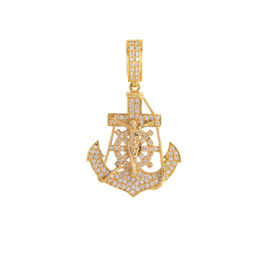 Fine Hip Hop Lab Grown Diamond Custom Pendant Joyería religiosa 925 Sterling Silver Freedom Spear Jesus Anchor Charm Pendant - Product Image 1