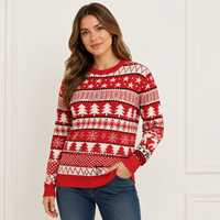 Pull de Noël moche personnalisé avec logo, motif uni pain d'épices et canne à sucre, unisexe, manches classiques, tricot festif