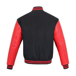 Veste universitaire pour enfants, tailles enfant, mélange laine et acrylique, garniture en cuir, fermeture à boutons-pression, manteau d'équipe scolaire - Product Image 2