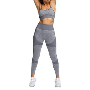 Conjuntos de Yoga de dos piezas de talla grande para mujer, venta al por mayor, Sujetador deportivo cómodo de secado rápido y pantalones de Yoga para gimnasio, trabajo de Fitness - Product Image 2