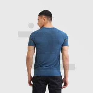 เสื้อยืดแนวสปอร์ตใส่สบายสำหรับผู้ชายเสื้อยืดผ้าคอตตอนโพลีเอสเตอร์ระบายอากาศได้ดีจากผู้ผลิต - Product Image 4