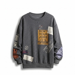 เสื้อสเวตเชิ้ตผ้าฟลีซคอกลมแบบยูนิเซ็กซ์ สีเขียวอมฟ้า ทรงปกติ พิมพ์ลาย สวมใส่สบายๆ สำหรับฤดูใบไม้ผลิ กันลม ระบายอากาศได้ดี เป็นมิตรกับสิ่งแวดล้อม - Product Image 3