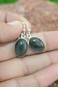 Boho Style classique boucles d'oreilles bijoux pour femmes bijoux en argent 925 argent Sterling Labradorite pierres précieuses boucles d'oreilles faites à la main cadeau - Product Image 2