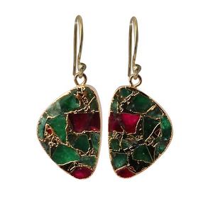 Oyster Cuivre Turquoise Boho À La Mode Plaqué Or Crochet Style Boucles D'oreilles Filles Fantaisie Forme Earjewelry pour Cadeaux - Product Image 4