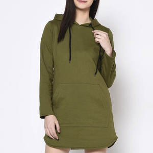 Pull à capuche 100% coton personnalisé en gros Sweats à capuche respirants anti-boulochage pour femme Sweats à capuche longs pour femmes Style de rue à la mode - Product Image 1