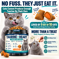 Private Label Taurine Hartondersteunende Kattenkauwstaafjes Kip & Krill smaak Functionele Huisdiertreats voor Hart, Ogen en Energiegezondheid