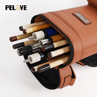 Estuche para tacos de billar PELOVE 4 Butts 8 Shafts, impermeable, de cuero, rígido, para viaje y torneo, con logotipo personalizado