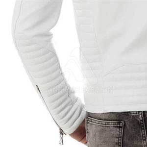 Veste en cuir véritable de haute qualité avec logo personnalisé sur le devant, coupe-vent et respirante, vêtements décontractés pour hommes - Product Image 6