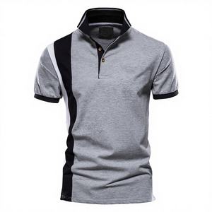 T-shirt pour homme de qualité supérieure 100% coton, logo personnalisé, épaules tombantes, manches courtes, polo - Product Image 1