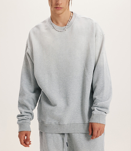 100% good quality EM Hiphop <b>Thick</b> Collar Organic Cotton Crewneck Sweatshirt Men Custom Made High Quality premium quality Hoodies - Product Image 3