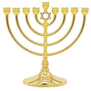Haute vente Hanukkah Menorah chandelier traditionnel étoile aluminium or argent finition juive activité religieuse cadeau pour anniversaire - Product Image 1