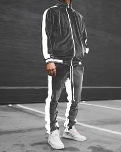 100% coton personnalisé deux pièces XXL survêtements hommes femmes sweat à capuche surdimensionné pour bouffée impression survêtements français éponge écologique - Product Image 5