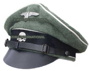Visera de Verano Alemana de la Segunda Guerra Mundial, Sombrero Blanco con Insignia Metálica y Cordón Plateado - Product Image 4