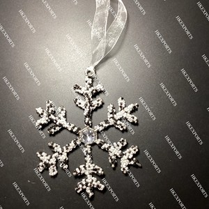 Adorno de Navidad con cuentas multicolor hecho a mano, decoración festiva única para árbol, pedido mínimo de 50 Uds. - Product Image 3