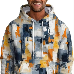 Transpirable personalizado 500 GSM 100% tela de algodón sudaderas con capucha de sublimación para hombre personalizar sudaderas con capucha de impresión de sublimación informal en blanco - Product Image 1