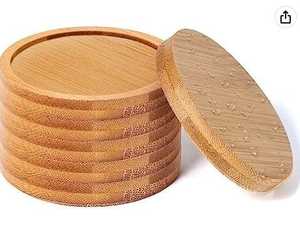 Posavasos de Madera Clásicos de Estilo Nuevo 2025, Posavasos Ecológicos de Madera de Nogal y Cerezo con Logotipo Personalizado, Posavasos Duraderos - Product Image 3