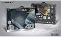 Tapis de voiture Sahler TPE pour Audi A3-A6, antidérapants, ensemble complet, design géométrique, noir