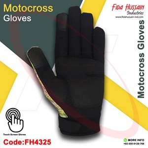Gants de motocross à écran tactile en cuir synthétique Gants de vélo pour motards Gants de vélo imprimés en silicone - Product Image 4