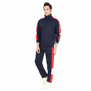 Survêtements extensibles pour hommes de couleur bleue avec un design à rayures rouges Vêtements décontractés Survêtements personnalisés - Product Image 3