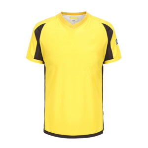 Custom Men's Yellow V-Neck Soccer Jersey Short Sleeve Moisture Wicking 100 Polyester Sublimated Print Adult Regular Fit - Product Image 3