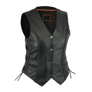 Nuevo Chaleco de Cuero Genuino para Mujer con Talla y Color Personalizados, 100% Cuero Vacuno, Relleno de Algodón, Impermeable - Product Image 1