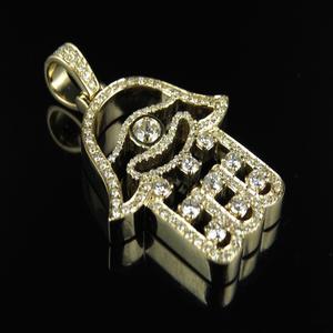 Colgante de mano de Hamsa de moissanita de plata 925 hermoso de calidad superior disponible en todas las ocasiones para hombres y mujeres - Product Image 1