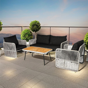 Juego de Sofás Modernos, Elegantes y Duraderos de Madera Sólida Ecológica para Sala de Estar, Hoteles, Villas, Jardín, Parque, Muebles de Exterior Cómodos - Product Image 1