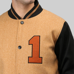 Veste d'université vierge pour hommes en laine avec manches en cuir de l'équipe de baseball Letterman personnalisée en vente en gros - Product Image 6