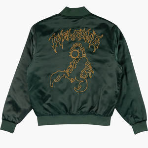 Nouvelle arrivée, best-seller en ligne, veste universitaire en satin brodée, col montant, services OEM, veste universitaire en satin pour hommes - Product Image 2