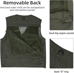 Gilet surdimensionné pour homme en coton personnalisé, style journaliste de la jungle, chasse, appareil photo, avec plusieurs poches pour un usage décontracté en hiver - Product Image 4