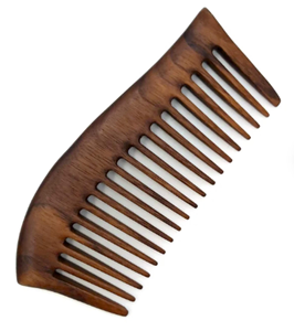 Peigne à cheveux de salon en bois naturel, design vintage artisanal, à dents larges, tendance par Crescent Crafts - Product Image 5