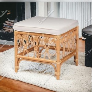 Reposapiés rectangular otomanos reposapiés de ratán Natural sala de estar entrada forma cuadrada sentado otomano hueso incrustaciones consola - Product Image 2