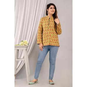 Women's Lightweight Cotton <b>Quilted</b> Green <b>Jacket</b> Printed Design-SHKL1026 - Product Image 4