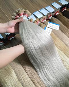 Usine en gros kératine pointe plate 100% extensions de cheveux humains perruques frontales à double trame du Vietnam - Product Image 1