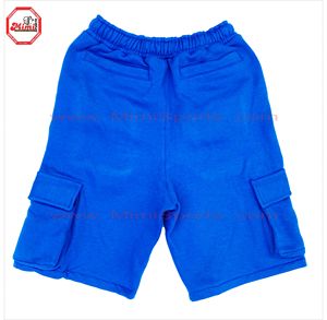 Short cargo personnalisé Short de jogging cargo bleu royal en coton éponge respirant avec broderie d'impression bouffante à 8 poches - Product Image 6