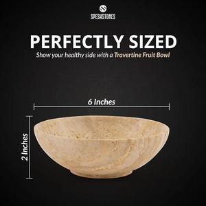 ชามผลไม้หินทราเวอร์ทีนทำมือ พร้อมพื้นผิวเรียบเนียนเป็นธรรมชาติ ให้คุณภาพทนทานและตกแต่งบ้านอย่างเรียบง่ายอย่างมีสไตล์ - Product Image 4