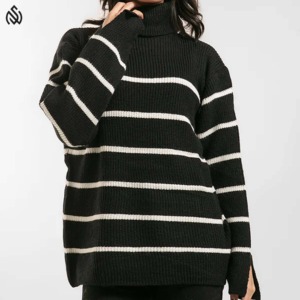 Pull à manches longues en coton fin pour femmes, dernière mode d'hiver, services ODM OEM, logo frontal, taille plus, pull pour femmes - Product Image 6
