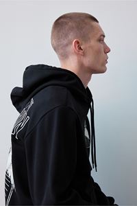 Vêtements d'hiver pour hommes pull à capuche sweat boucle de coton tricot respirant manches longues coupe ample épaule tombante imprimé personnalisé - Product Image 6