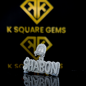 Pendentif Hip Hop personnalisé pour enfants et hommes, numéro porte-bonheur, bijoux en moissanite glacée en argent sterling - Product Image 4