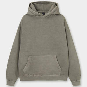 OEM Acid Wash Hombres Sudadera con capucha Conjunto 100 Algodón Manga larga Impreso Oversize Pullover Hoodies Venta al por mayor Negro - Product Image 6