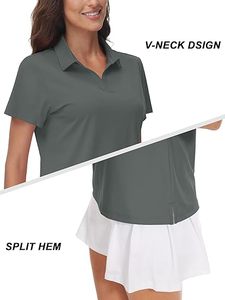 Polo en polyester à impression couleur personnalisée vêtements pour femmes polo de sport à manches courtes et à séchage rapide t-shirt pour tenue décontractée unisexe - Product Image 3