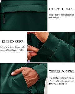 <b>Lightweight</b> Men's Windbreaker <b>Jacket</b> Breathable Waterproof Canvas for Outdoor and Casual Wear - Product Image 5