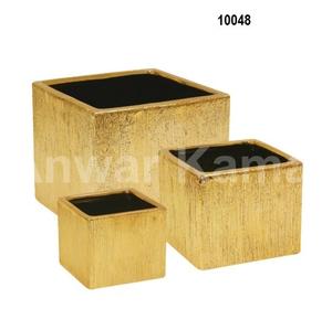 Cube et carrés en or métallique gravés - Product Image 1