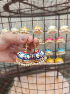 Pendiente colorido Meenakari Jhumka para niñas mujeres accesorio dama de honor joyería de moda favores de boda fiesta de moda Idea de regalo - Product Image 2